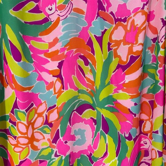 NWT Lilly Pulitzer Carleigh Tunic Dress Silk Lulu Fluorescent Flamingo Size 8 - Picture 8 of 13